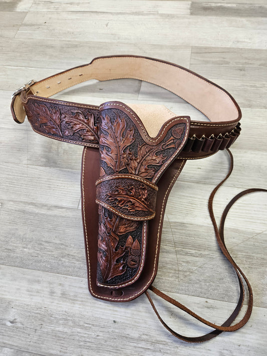 Caved Western/Cowboy Holster and Gun Belt