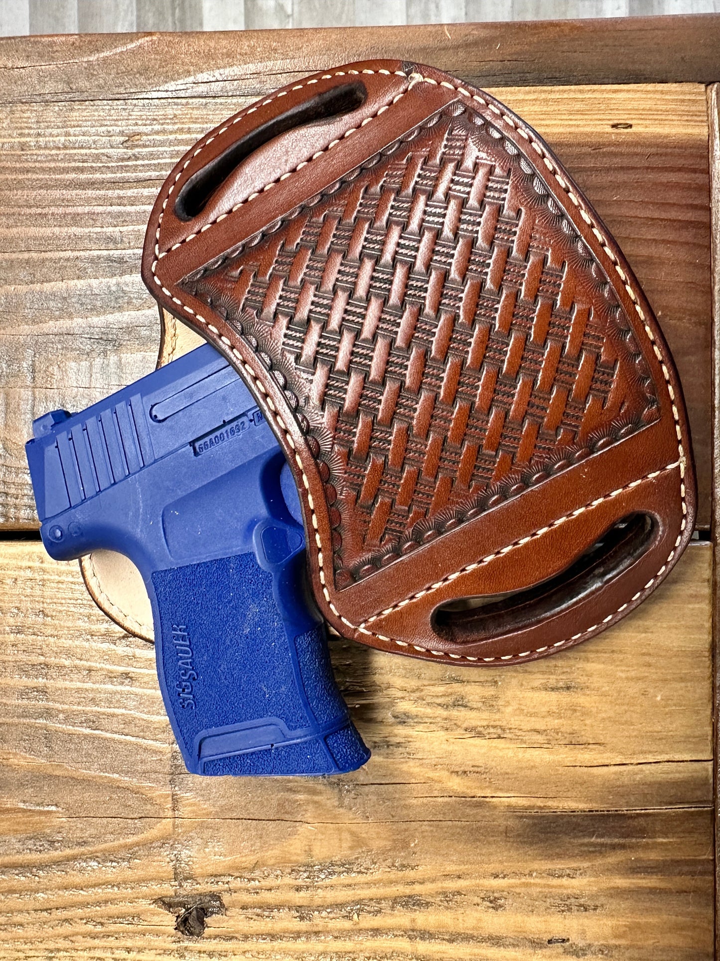 Stamped Basketweave Pancake Holster