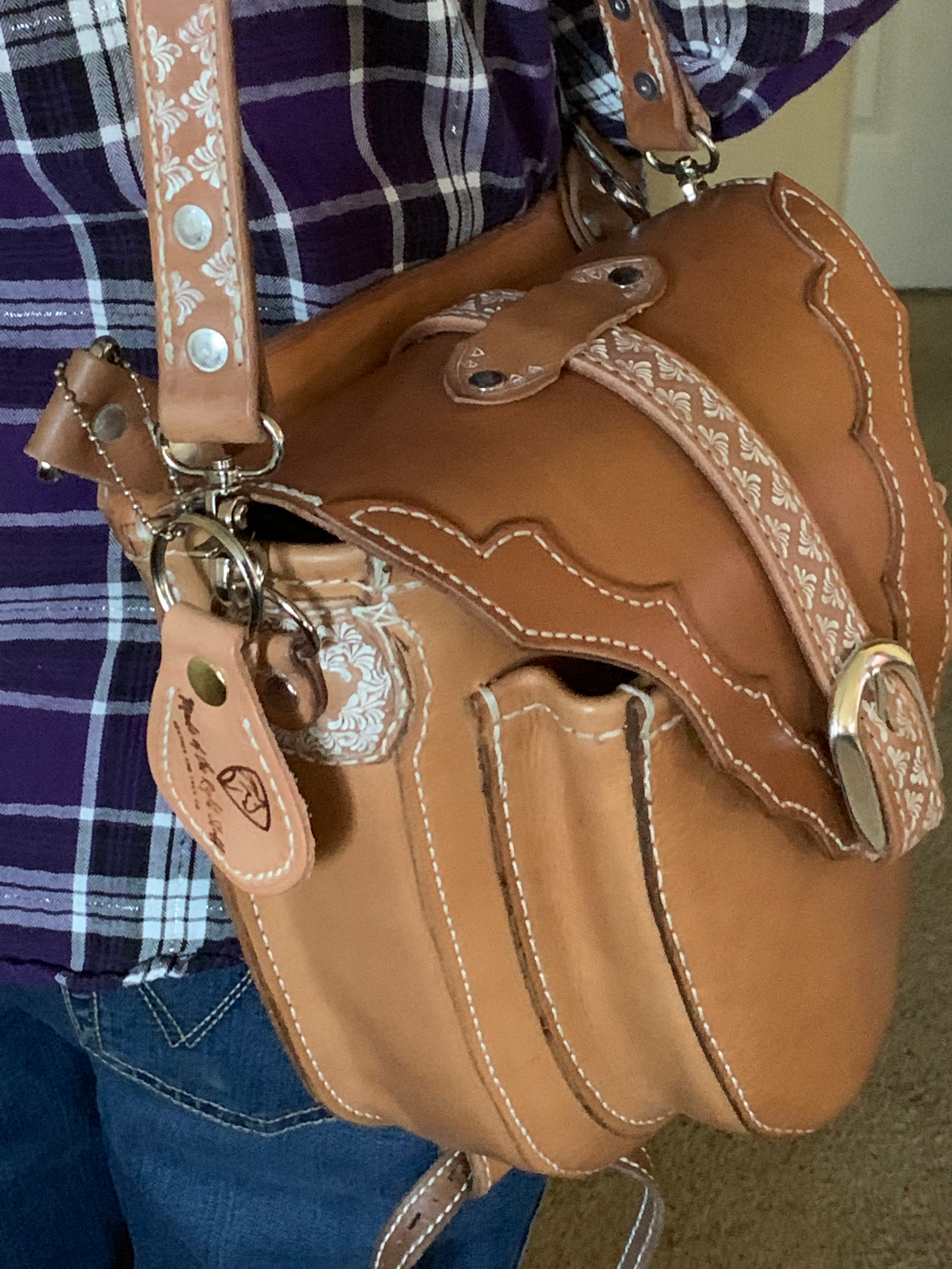 Designer Western Leather Shoulder Handbags Purse For Women
